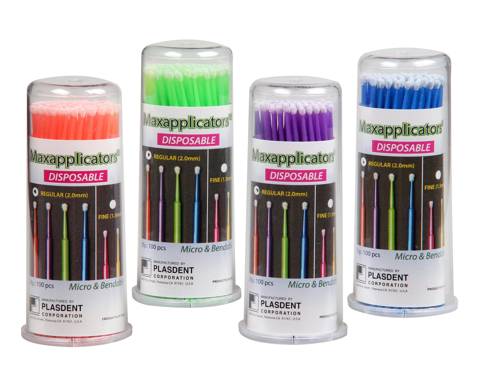 Plasdent MAXMICRO APPLICATORS-2.0mm Regular - PEACH (100pcs/box)