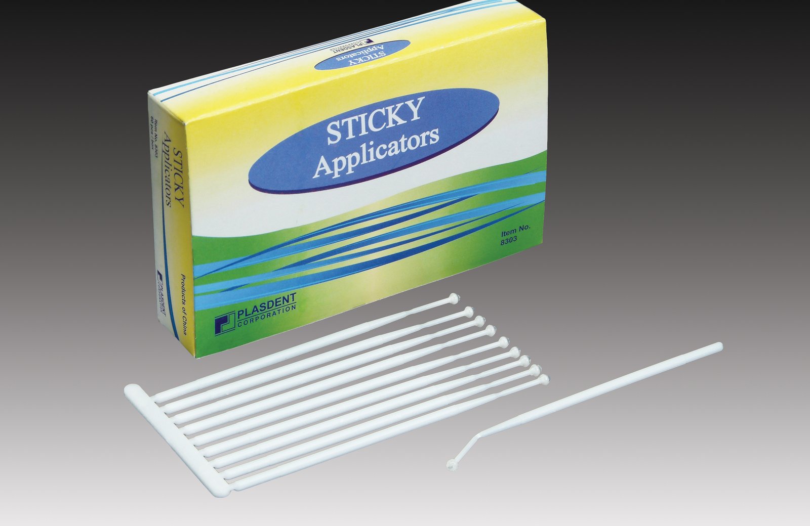 Plasdent STICKY APPLICATORS/ White, (60pcs/box)
