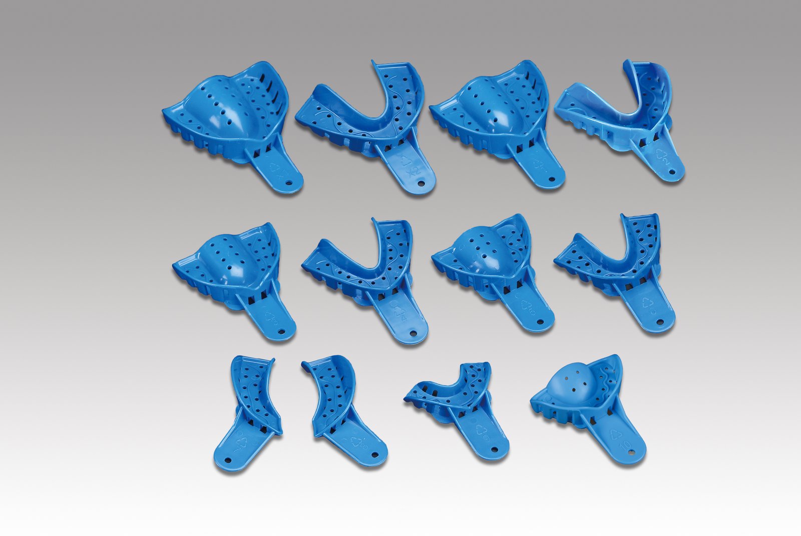 Plasdent Excellent Disposable Impression Trays #X1 X - LARGE UPPER , Royal Blue (12pcs/bag)
