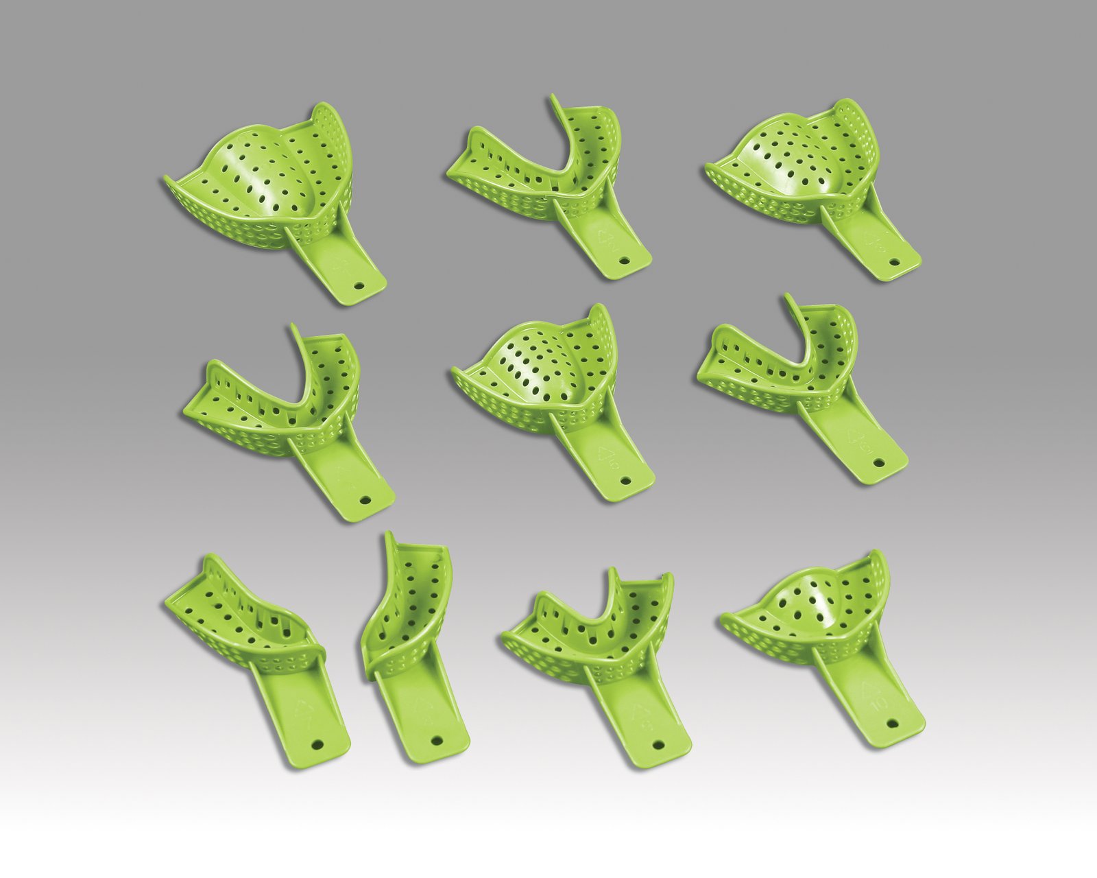 Plasdent Excellent - Dulock Disposable Impression Trays #1 LARGE - UPPER , Apple Green (12pcs/bag)