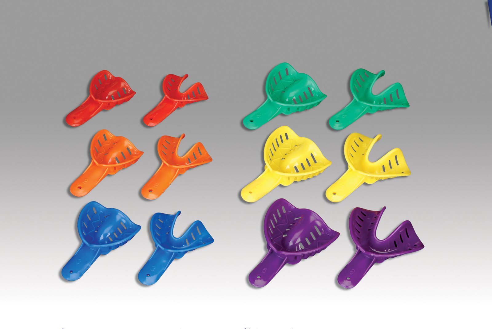 Plasdent Excellent - Colors Ortho Impression Trays #1 CHILD SMALL - UPPER / RED (25pcs/bag)