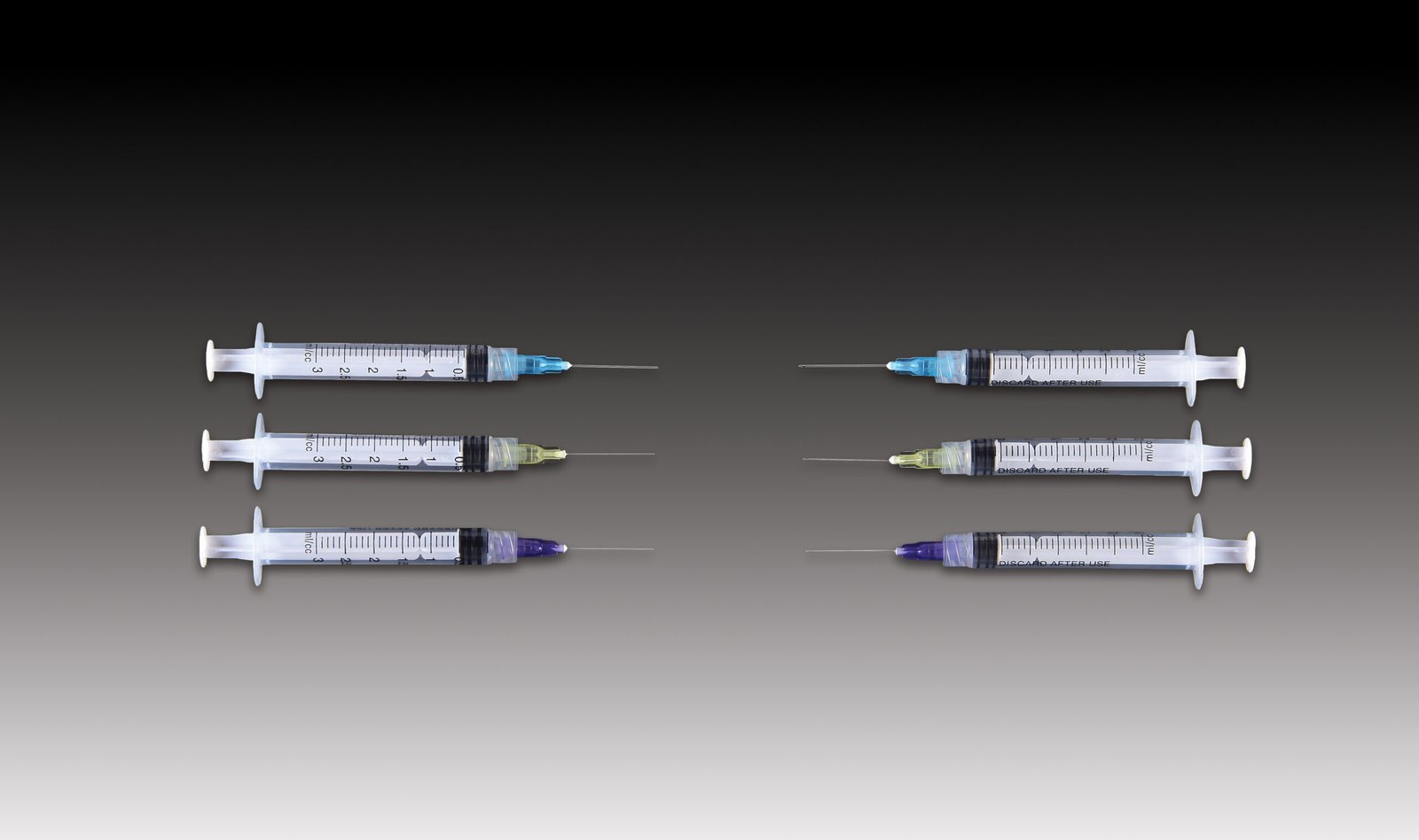 Plasdent Irrigation Pre-Tipped 3cc Syringes - 3cc, 23ga. Side Vented, Monoject®Style, Blue (100pcs/box)
