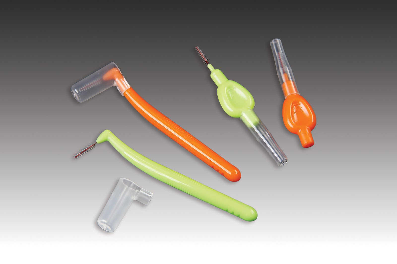 Plasdent Interdental Brushes - TIGHT, Orange & Green Assorted, (50bags of 1/box)