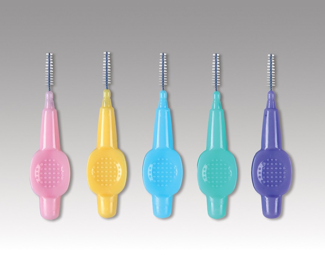 Plasdent FLOSSING BRUSHES  2mm-3mm Tapered, Assorted Lite Colors (100pcs/bag)