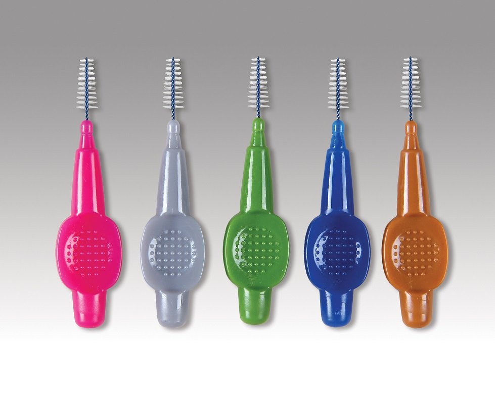 Plasdent FLOSSING BRUSHES 2mm-4mm Tapered, Assorted Neon Colors (100pcs/bag)