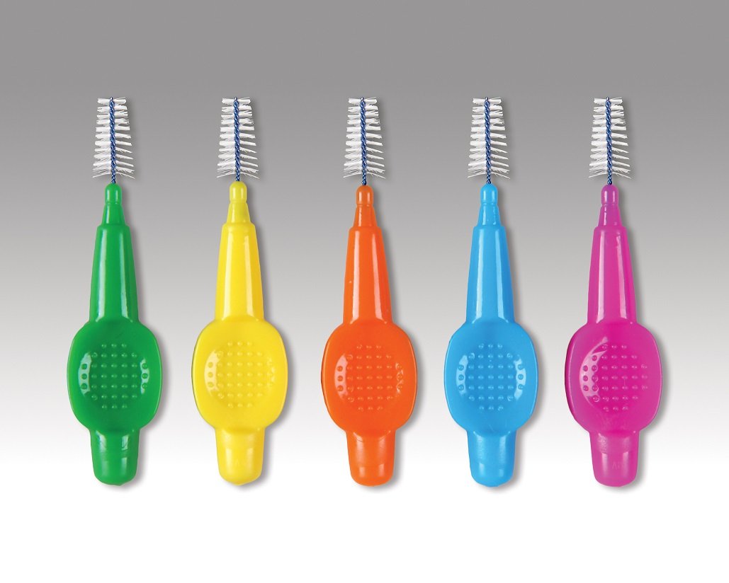 Plasdent ORTHO BRUSHES  3mm-7mm Tapered, Assorted Neon Colors (100pcs/bag)