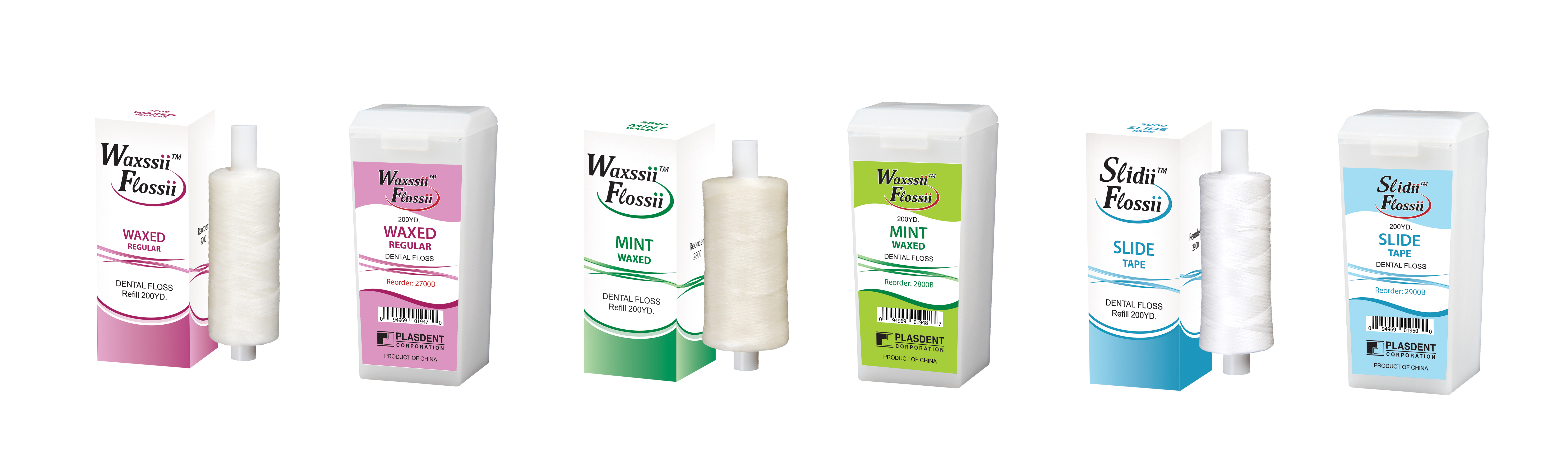 Plasdent WAXED NYLON FLOSS, Unflavored (200 yard/roll)