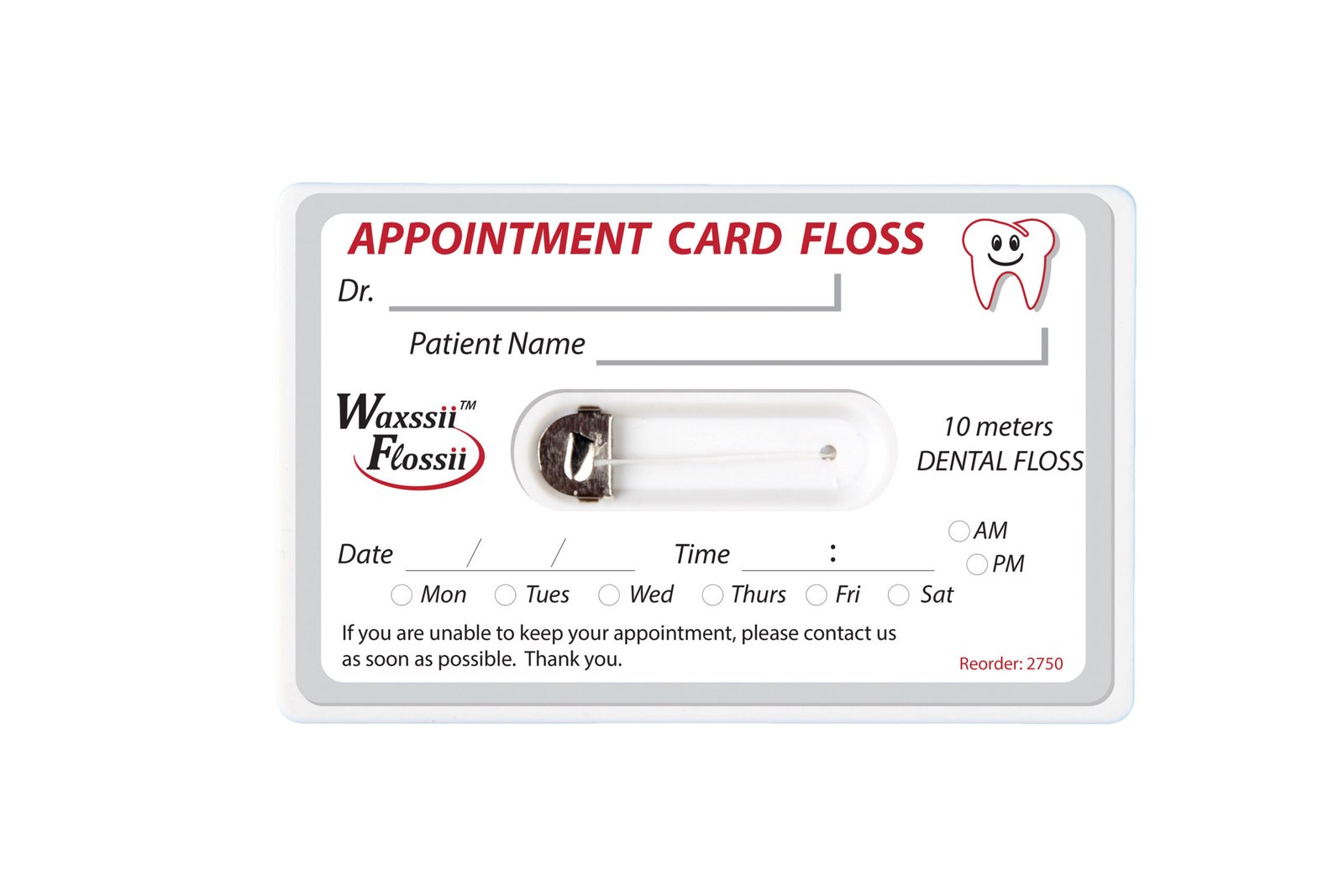 Plasdent REGULAR PACK, Pocket Size 10 meters Dental Floss, Mint Flovored (20 cards/box)