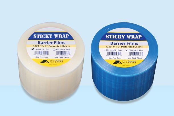 Plasdent® Eco-Pack Sticky Wraps, 4”W x 6”L, Clear, Roll of 1200