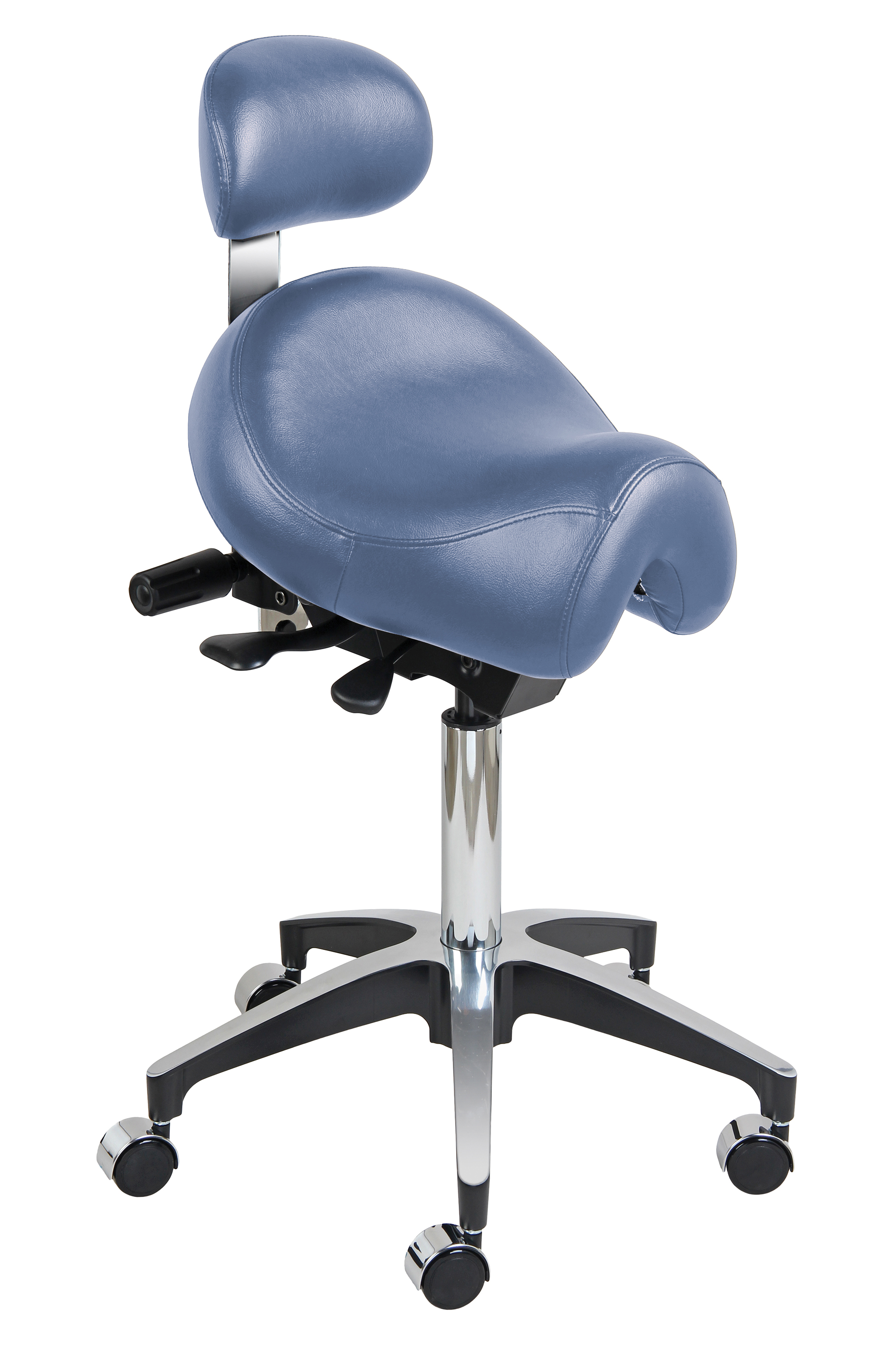 Plasdent SADDLE DOCTOR STOOL, WIDE, BACK REST