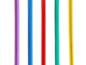 Plasdent Tropical Saliva Ejectors, 5 Translucent  Multi-Colored Tubing, 100pcs/bag, Disposable.
