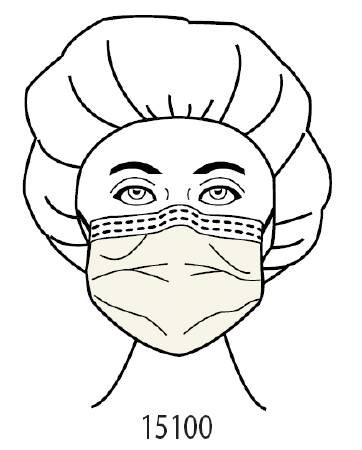 Precept Procedure Mask Pleated Earloops One Size Fits Most Yellow NonSterile 50 / Box Level 1