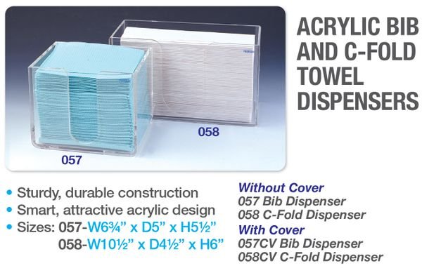 Premium Plus Acrylic Bib Dispenser, no cover