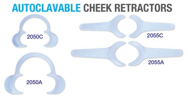 Premium Plus Autoclavable Cheek Retractors (2 pcs/pack) - Adult Size, Integrated