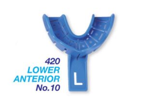  Premium Plus Disposable Impression Trays with Rim Lock (10 pcs) - Lower Anterior