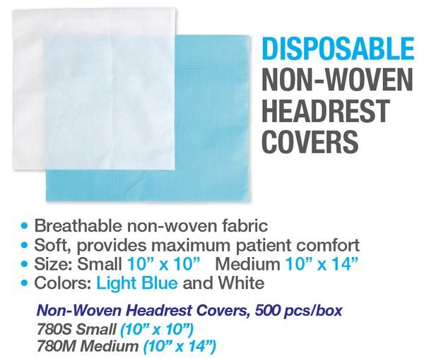 Premium Plus Disposable Non-Woven Headrest Covers (500 pcs) - Small