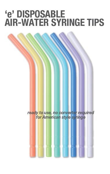 Premium Plus Disposable Air-Water Syringe Tips Opaque Color without Core - Assorted Colors - 250/pcs