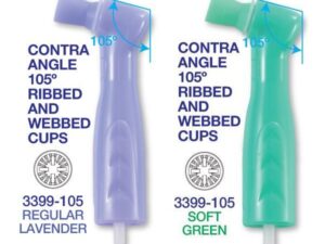  Premium Plus Disposable Prophy Angles with Latex-Free Cups (100 pcs) - Regular/Lavender - 105°