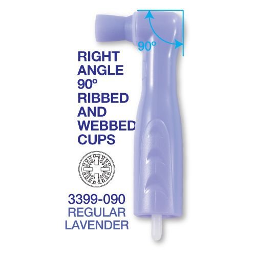 Premium Plus Disposable Prophy Angles with Latex-Free Cups (100 pcs) - Regular/Lavender - 90°