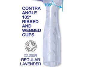  Premium Plus Disposable Prophy Angles with Latex-Free Cups (100 pcs) - Clear/Regular - 105°