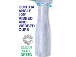  Premium Plus Disposable Prophy Angles with Latex-Free Cups (100 pcs) - Clear/Soft - 105°