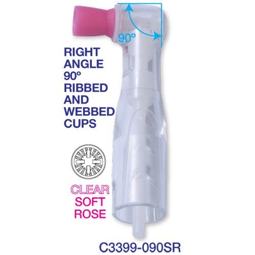 Premium Plus Disposable Prophy Angles with Latex-Free Cups (100 pcs) - Clear/Soft - 90°