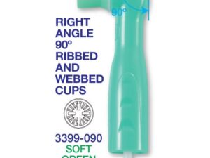 Disposable Prophy Angle Soft Cup Green with 90 degree Right Angle - 100/Box