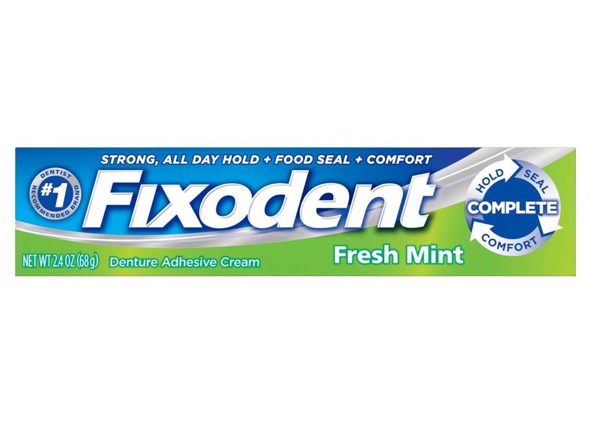 P&G Fixodent Denture Adhesive Cream Complete Fresh Mint, 2.4 oz