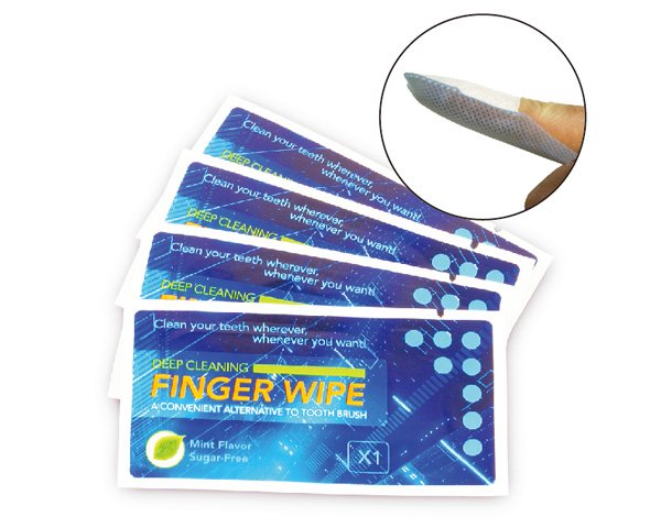 PacDent Minty Finger Tooth Wipes- Individually wrapped, 100/pk