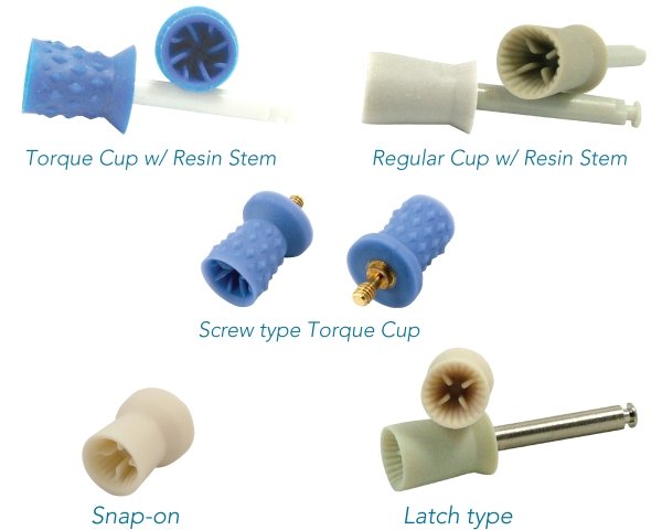 PacDent Disposable Prophy Cups- Latch type Soft Gray cup with resin stem, 144/box