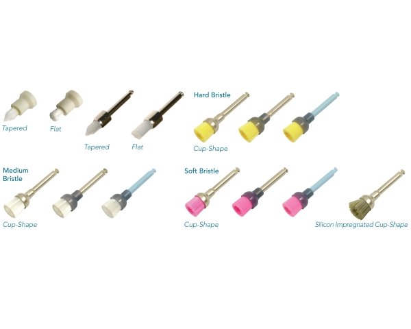 PacDent Disposable Disposable Brush Cups- Snap-on type flat brush, 144/Bag