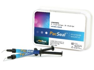 PacDent PacSeal™ Pit & Fissure Sealant - 4 X 1.2 ml. syringes, 20 X brush tips, natural shade