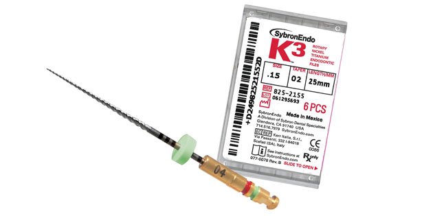 SybronEndo K3 NiTi Files .04 Taper Assorted 25mm Pkg of 6