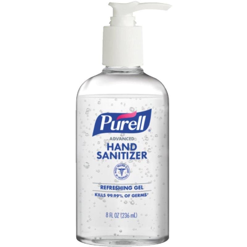 PURELL® Advanced Hand Sanitizer, Gel, 8 fl oz Pump Round Bottle