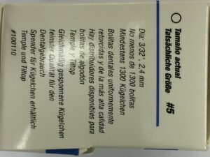 Richmond Cotton Pellets, Size 5, 3/32" Dia, 1300/bx