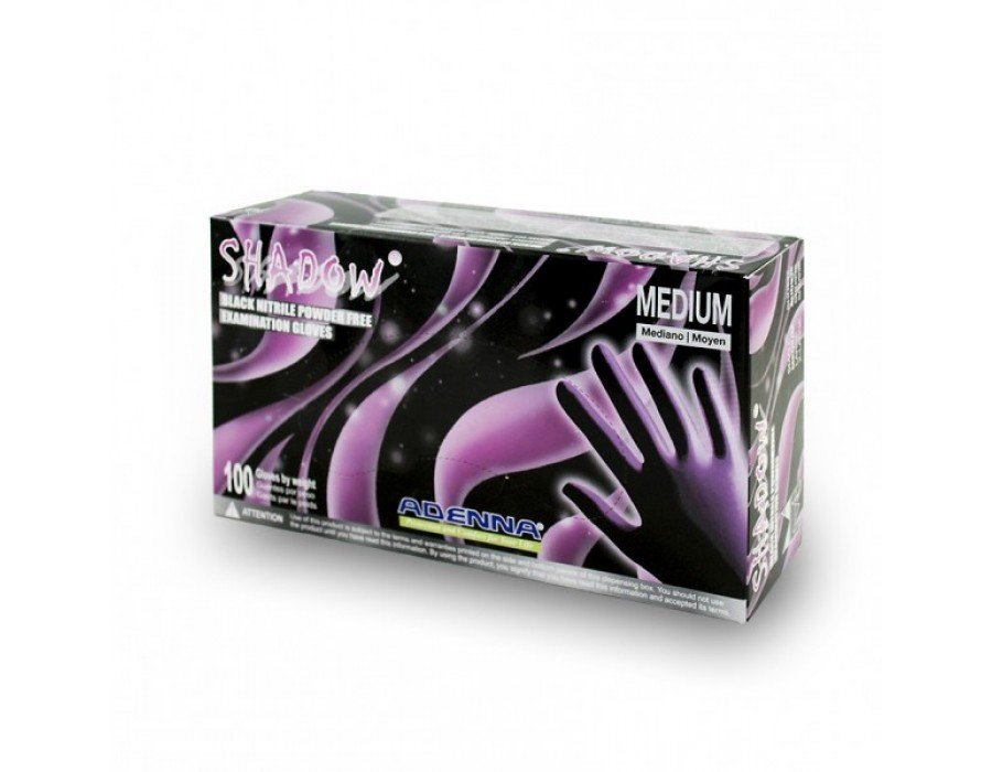 Adenna Shadow Black Nitrile Powder Free (PF) Exam Gloves ( Medium ) 10 Boxs - 1 Case