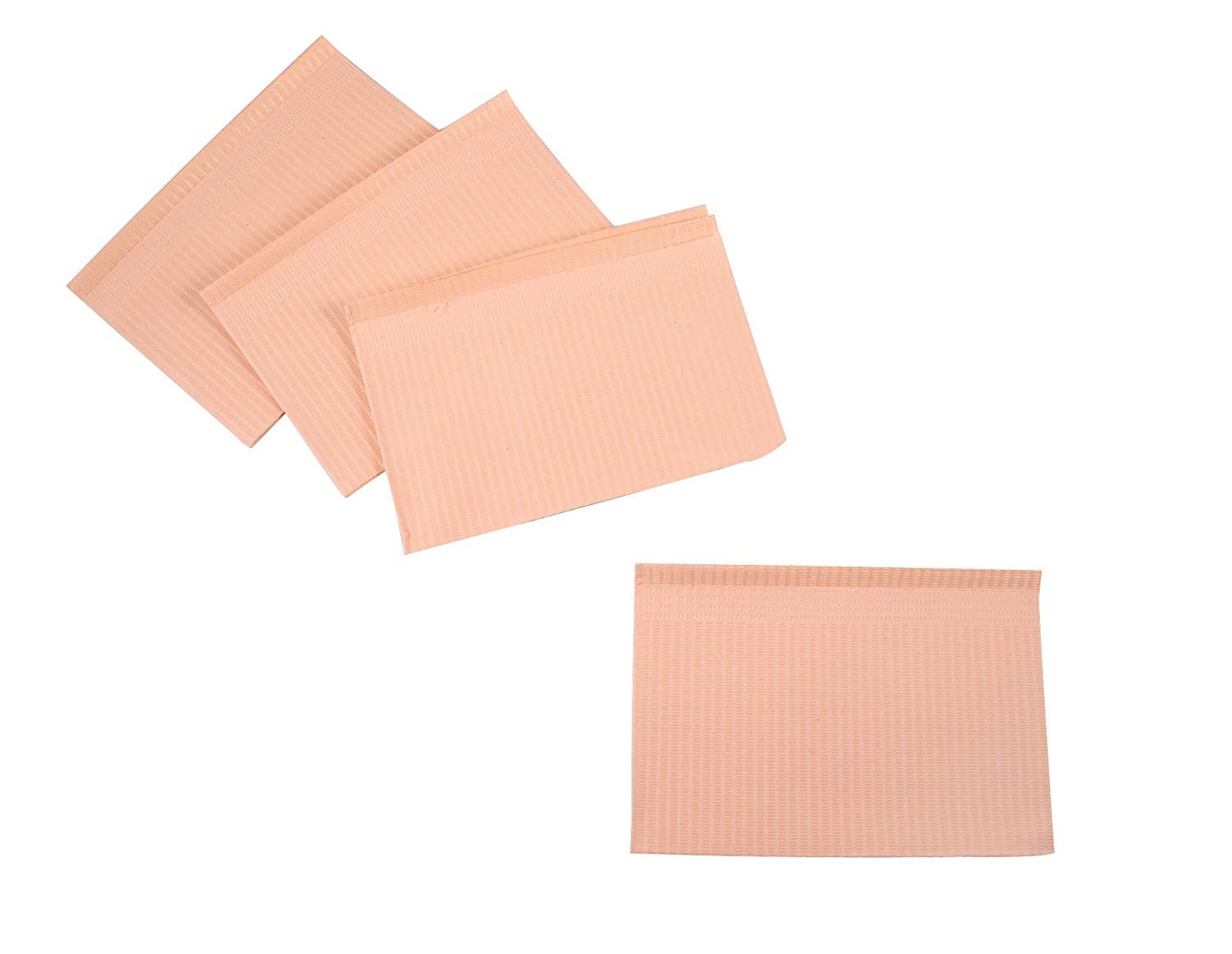 Safe-Dent- Patient Bibs, 2 ply tissue/1 ply plastic, 13"x 18", PEACH,  500 pcs box