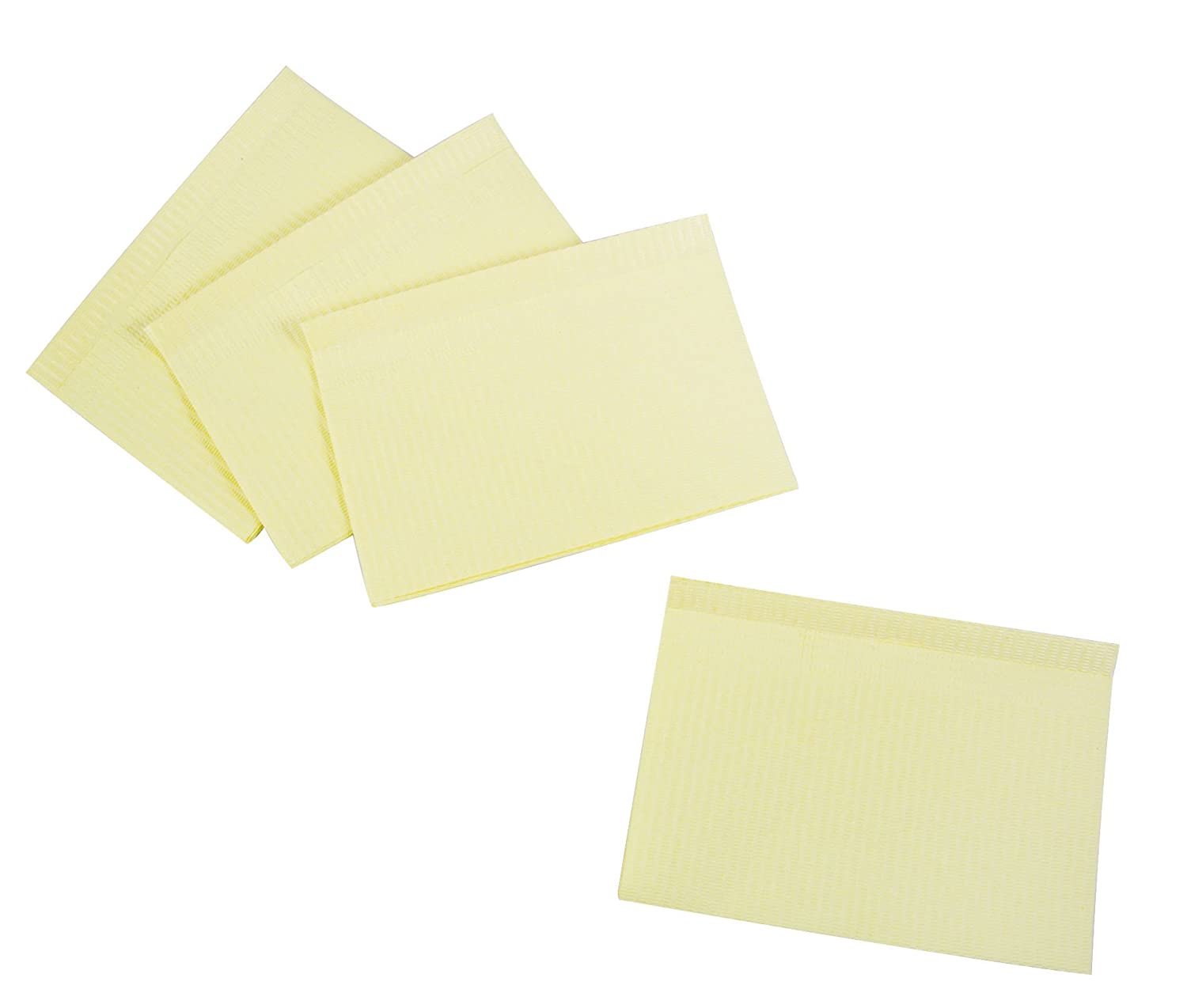 Safe-Dent- Patient Bibs, 2 ply tissue/1 ply plastic, 13"x 18", YELLOW,  500 pcs box
