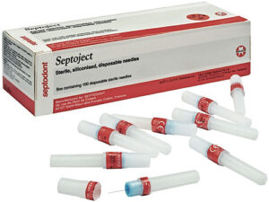 SEPTODONT SEPTOJECT EVOLUTION NEEDLES - Dental Needle, 30G Short, Blue 25mm, 100/bx