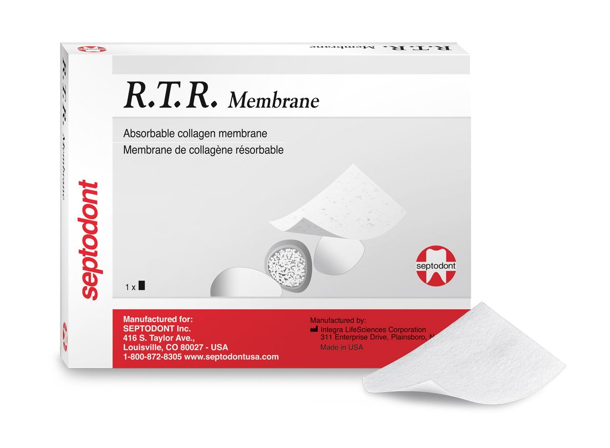 SEPTODONT R.T.R. Membrane Absorbable Collagen Membrane, Size 15 x 20mm, Box of 1