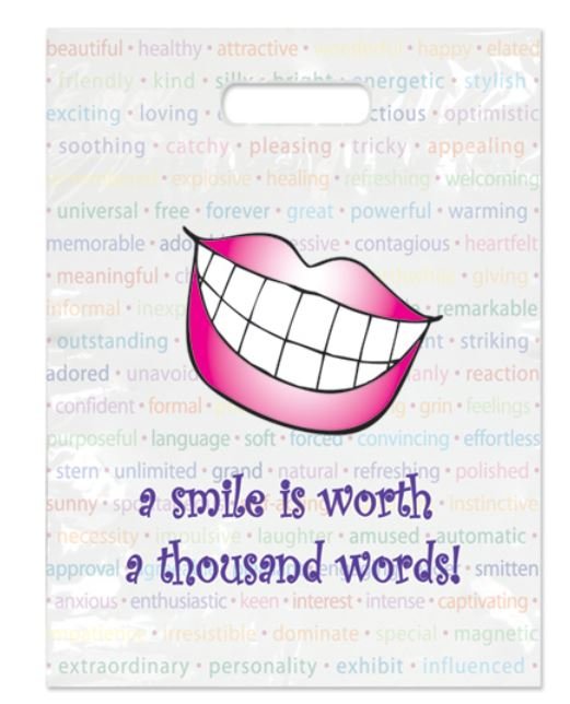 Sherman Dental SMILE WORTH WORDS FULL COLOR BAG 9" x 13"