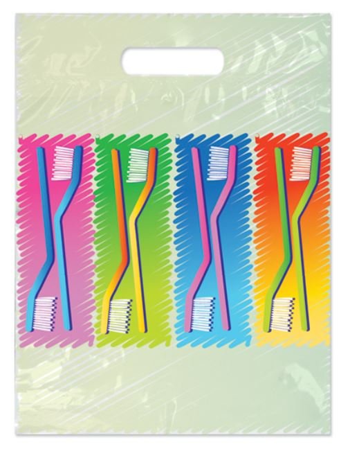 Sherman Dental NEON BRUSHES FULL COLOR BAG 9" x 13"