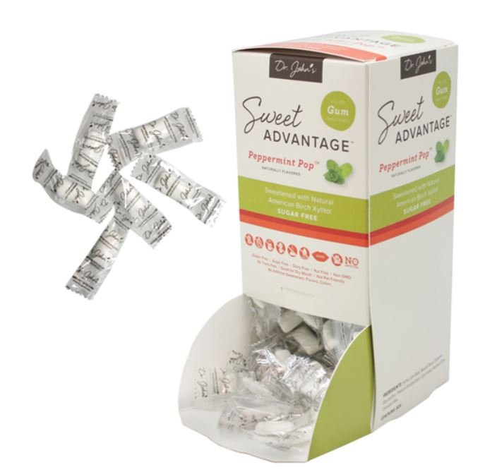 Sherman Dental DR. JOHN'S SWEET ADVANTAGE PEPPERMINT POP GUM OFFICE DISPENSER