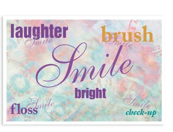 Sherman Dental WORDS POSTCARD 4-UP
