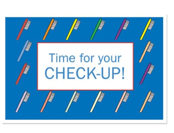 Sherman Dental TIME FOR A CHECK-UP POSTCARD 4-UP