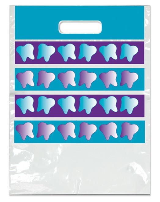 Sherman Dental LARGE PURPLE/BLUE TOOTH BAG 9" x 13"