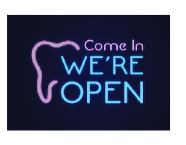 Sherman Dental WE'RE OPEN NEON SIGN POSTCARD