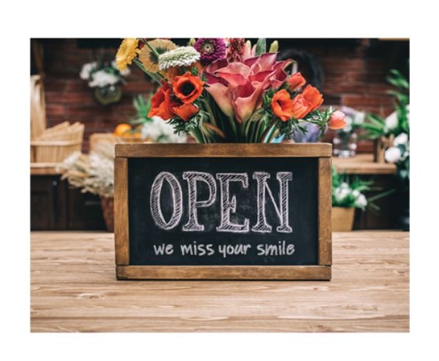 Sherman Dental WE'RE OPEN CHALKBOARD ON TABLE POSTCARD