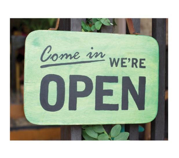 Sherman Dental GREEN WE'RE OPEN SIGN POSTCARD