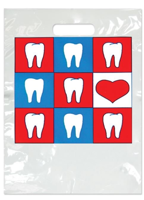 Sherman Dental SMALL TEETH/HEART BAG 7 1/2" x 9"